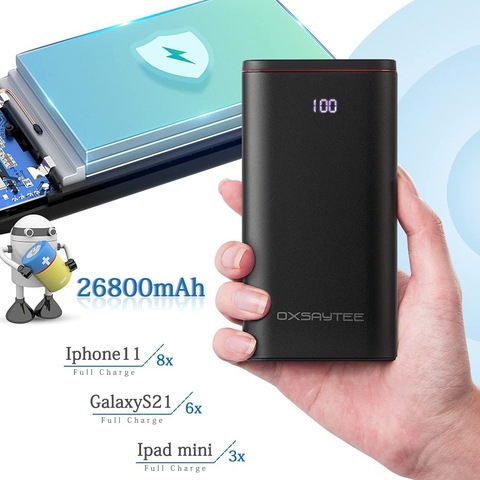 Power Bank, 26800mAh Portable Charger,18W PD Type-C InOut Quick Charge 3.0 with Dual Input Port