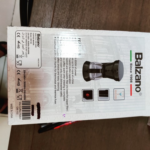 Brand new drip coffee maker, Balzano, 650 watts