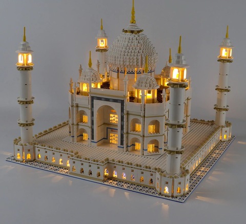 Bricks Set Taj Mahal - 6633pcs + 160pcs Extra + LED Light