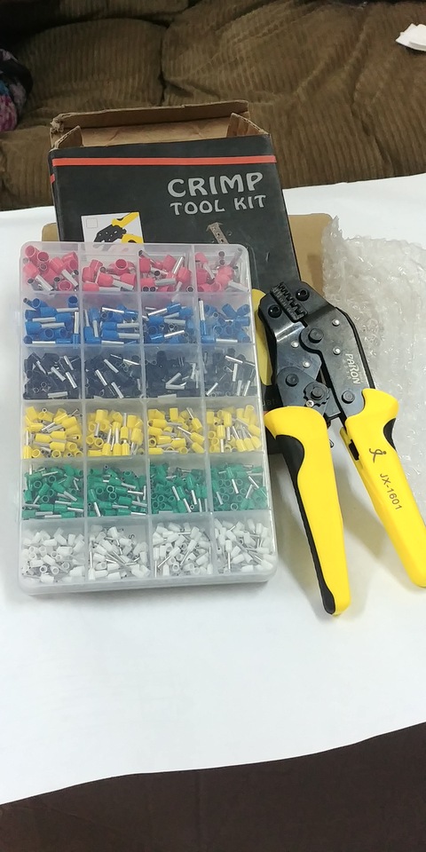 Crimping Tool Kit Crimper Plier w 1200pcs Wire Ferrules