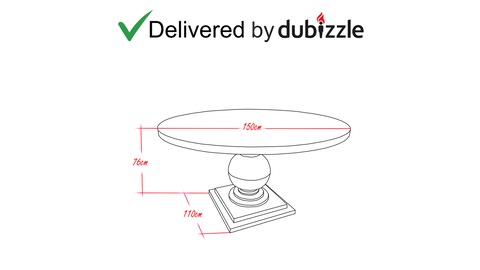 Oval Wooden Dining Set - Delivered by dubizzle! FD186
