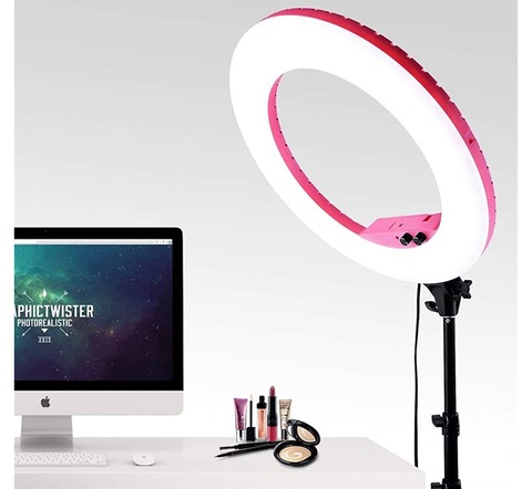 R480C LED Ring Light Photographic Studio Pink Equipment,