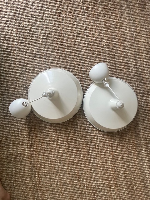 2 x Cream Metal Lampshade with Fixtures