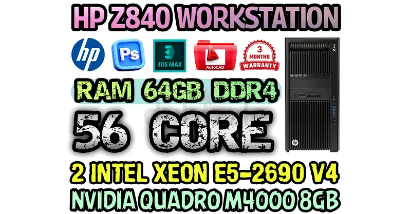 محطة عمل 56 كور HP Z840 E5-2690 V4 معالجات إنتل زيون المزدوجة 64 جيجابايت رام DDR4 نفيديا كوارو M4000 8 جيجابايت DDR563256078576897110