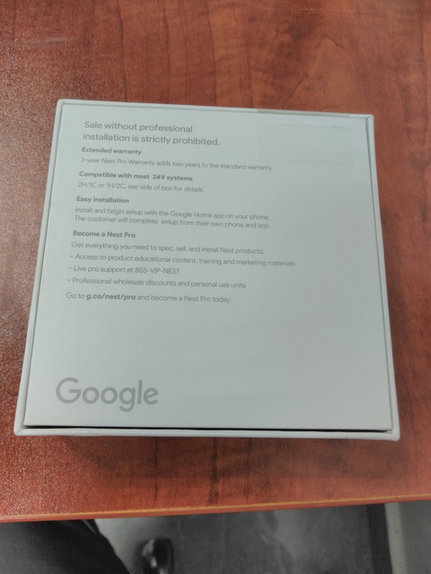 Google Nest Thermostat Pro Edition (GA02180-US) Snow