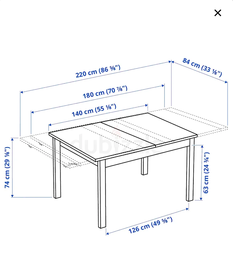 Ikea extendable table with 4chairs