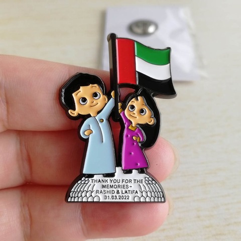Expo 2020 Dubai Fan made pin Rashid and Lathifa Expo Mascots