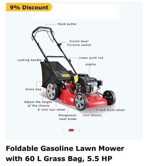 ROYALTY LAWNMOWER 76x55x43.5cm.  Free delivery