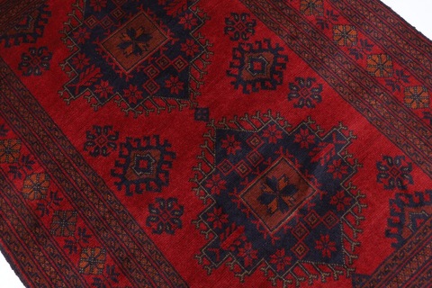 103 x 149 cm | New red area bokhara rug | Afghan handmade carpet