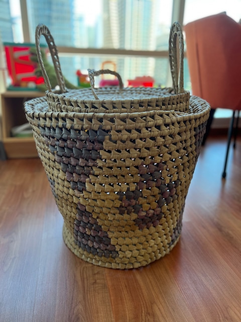 Handmade laundry basket made in Tanzania