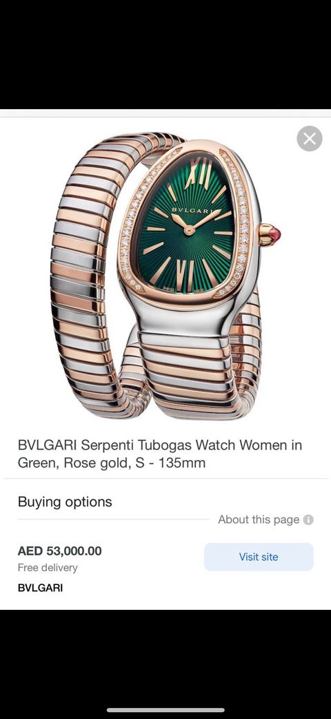 Serpentine Bulgari watch special edition green dial