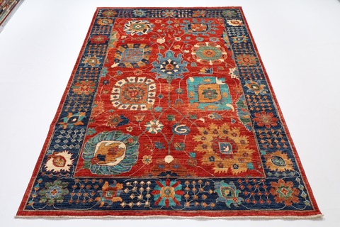 180 x 239 cm | 5.11 x 7.11 ft | New orange area rug | Afghan handmade carpet