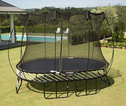 Hardly Used 8x13 ft Oval Springfree Safe Trampoline for Sale Due to Lack of Space