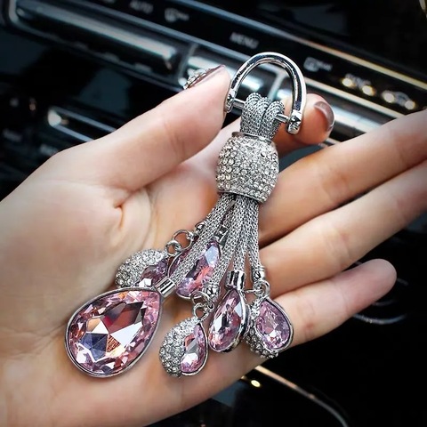 Bling Crystal womens car key chain, rhinestone key chain ac