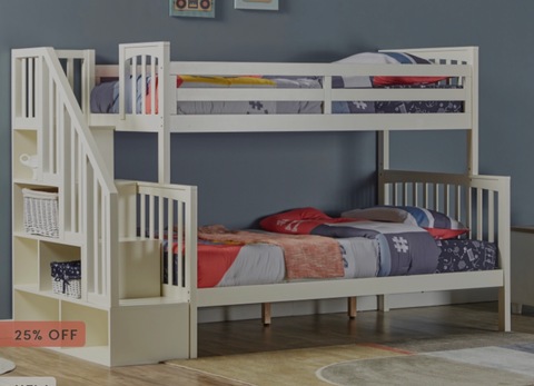 Kids Full Size Bunk Bed with Trundle