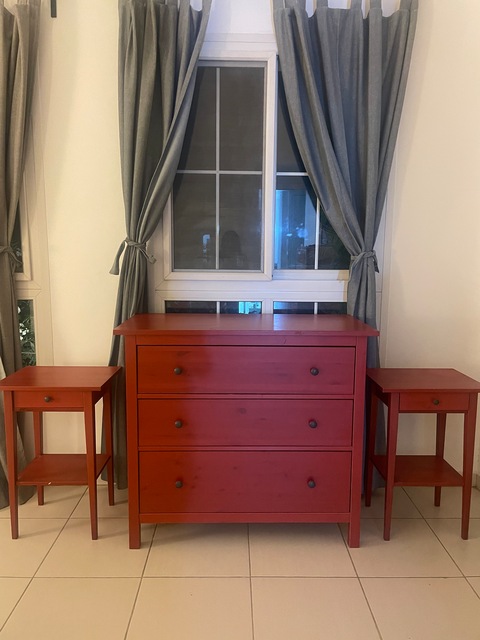 Chest of drawers and side tables