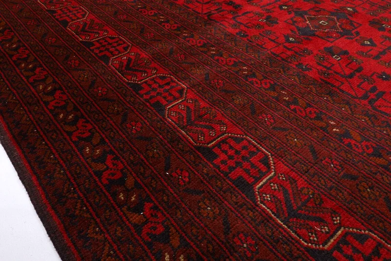 303 × 400 سم | 3×4 متر | سجادة بخارى بمساحة حمراء جديدة | سجادة أفغانية مصنوعة يدويًا63185241480065114