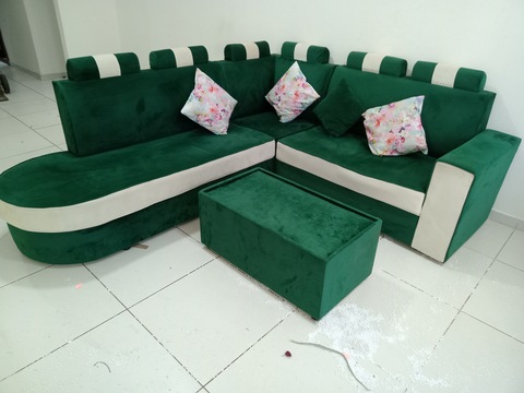 Beautiful l shape sofa with center table very good condition for sale