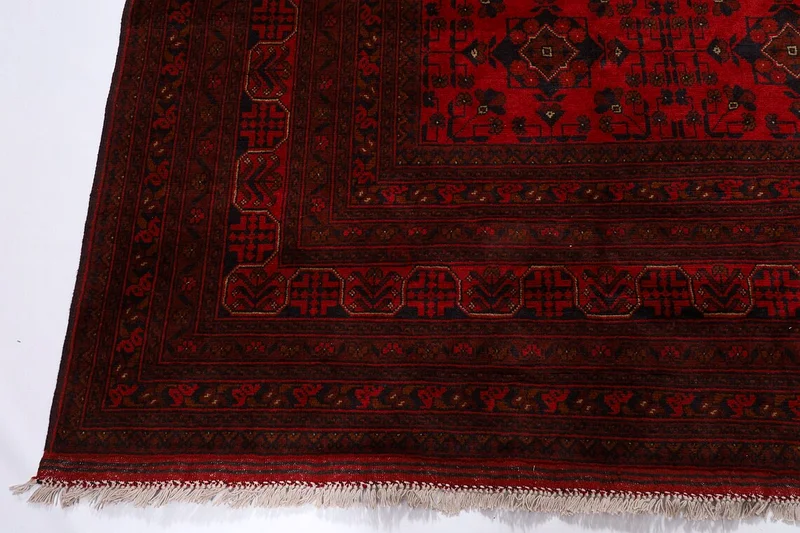 303 × 400 سم | 3×4 متر | سجادة بخارى بمساحة حمراء جديدة | سجادة أفغانية مصنوعة يدويًا63185241480065113