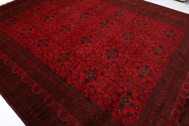 303 × 400 سم | 3×4 متر | سجادة بخارى بمساحة حمراء جديدة | سجادة أفغانية مصنوعة يدويًا63185241480065111