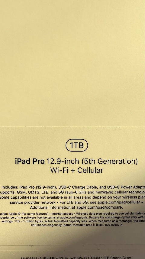 iPad Pro 12.9-inch  Wi-Fi + Cellular 1 TB