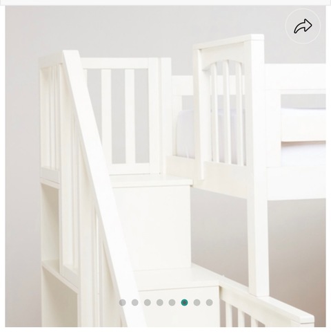 KIDS BUNK BED AND 2 MATTRESSES - OFF-WHITE WITH LOTS OF STORAGE AND IN EXCELLENT CONDITION
