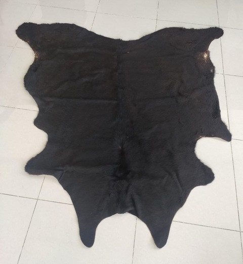 Genuine Leather Luxury Black Cowhide Rug Carpet XL