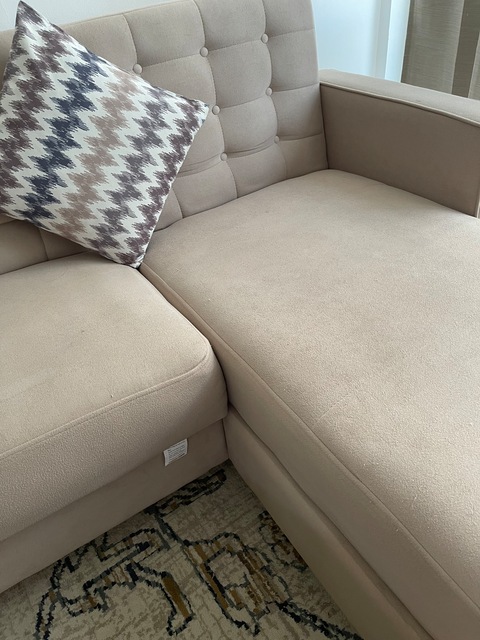 Beige sofa bed L shape