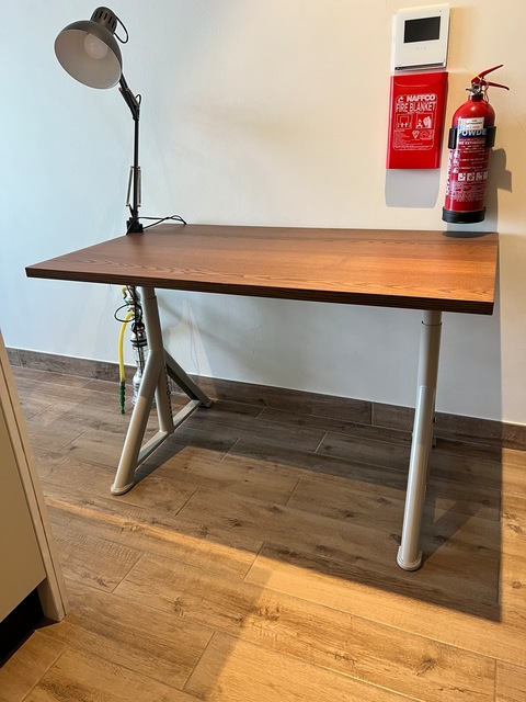 IDASEN Office Desk, brown/beige, 120×70 cm