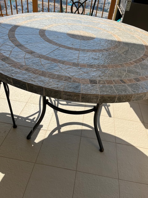 Outdoor Stone mosaic dining table set for sale