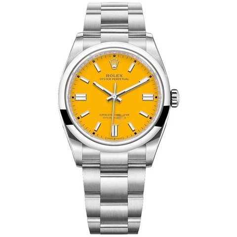 Rolex Oyster Perpetual 41 Yellow Dial Mens Watch 124300-004