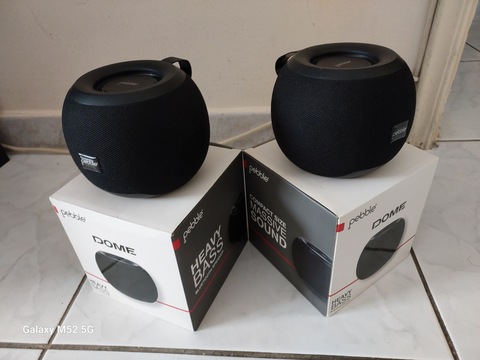 2 Pebble Dome Heavy Bass Bluetooth Speaker