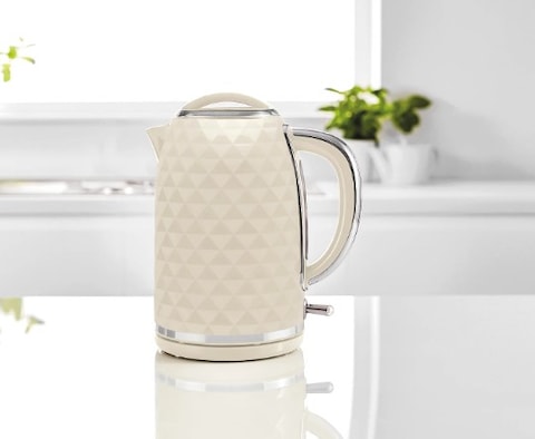UK BRAND GEORGE HOME Cream Textured Fast Boil Kettle 1.7L