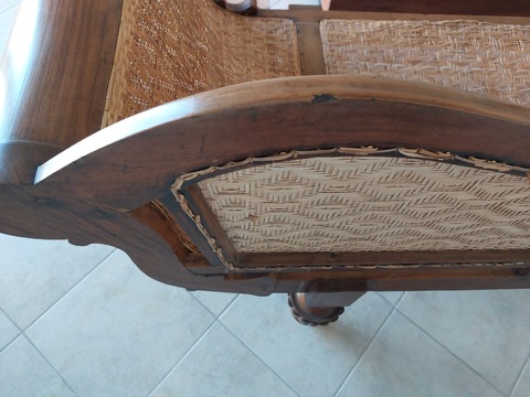 Dutch Colonial   Satinwood Caned Sofa