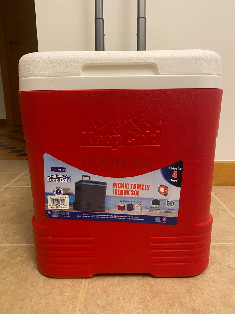 Keep Cold Plastic Picnic Trolley Ice Box 30 Liter Red-5