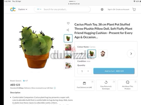 Cactus 15” Plush Toy