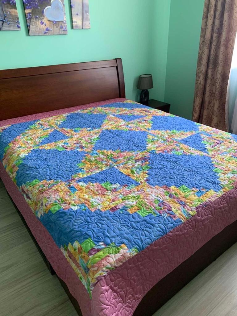 Handmade Bed Cover With Patchwork-0