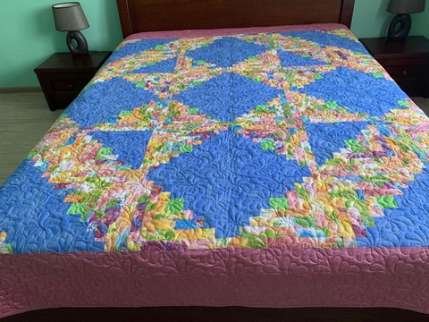 Handmade Bed Cover With Patchwork