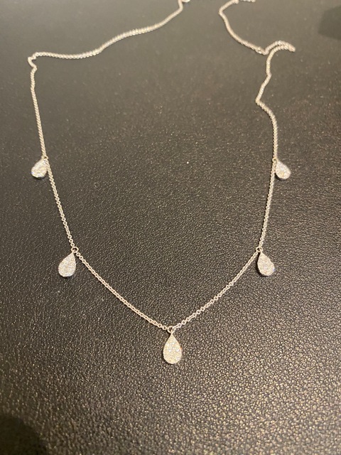 Diamond Necklace- beautiful, classic illusion drop setting