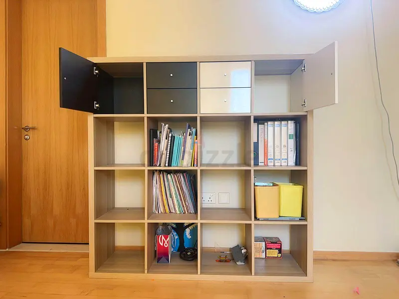 Ikea Kallax shelving unit with inserts (2 doors 4 drawers)
