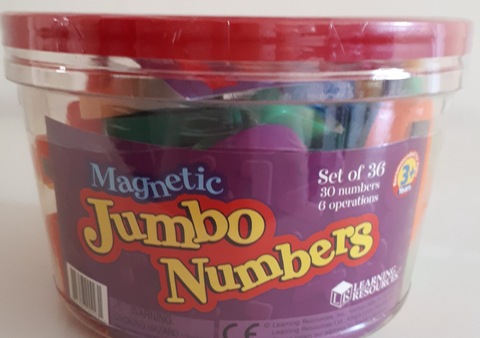 Set of 36 Jumbo Magnetic Numbers, Brand New