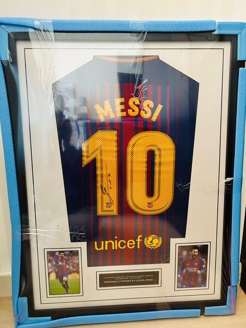 Signed Messi Barcelona Jersey with Authenticity Certificate