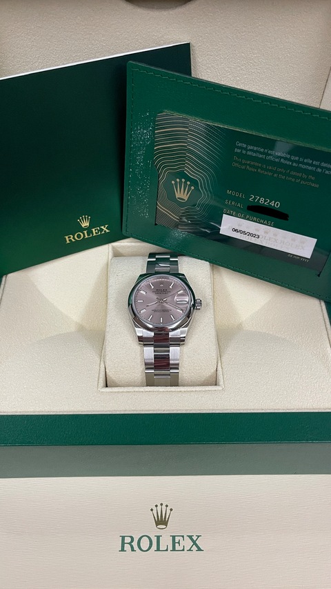 Rolex Datejust 31, Unworn, pink dial in steel for sale