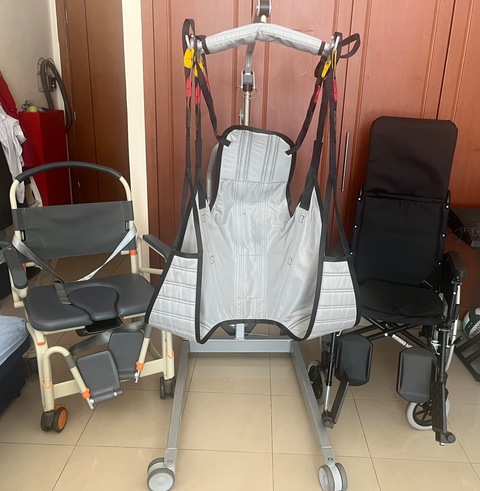 Medical bed, patient lift, wheelchair, roll-in showers chair