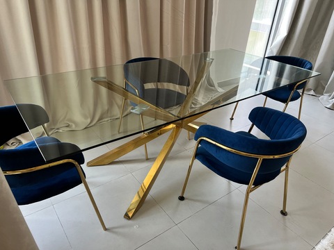 Modern golden glass table