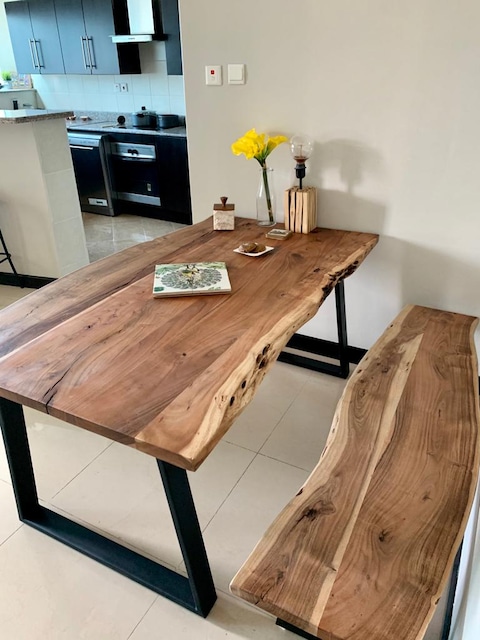 Wood table+bench for sale