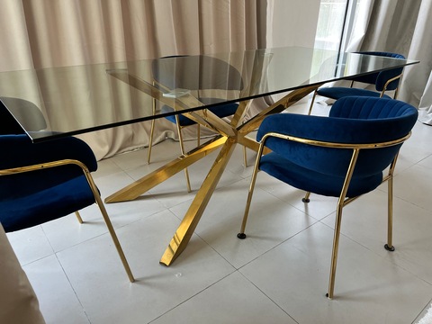 Modern golden glass table