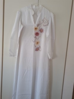 White Silk Kaftan / Gown, New, Never Used