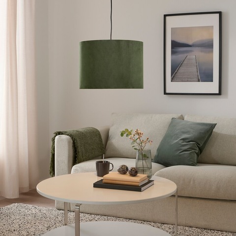 IKEA Lamp Shade Green Velvet