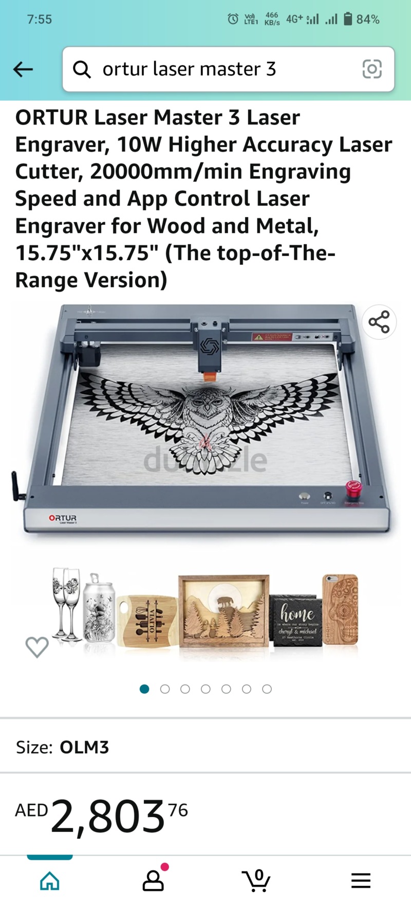  ORTUR Laser Master 3 Laser Engraver, 10W Higher Accuracy Laser  Cutter, 20000mm/min Engraving Speed and App Control Laser Engraver for Wood  and Metal, 15.75x15.75 (The top-of-The-Range Version)
